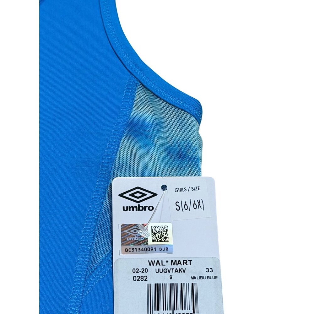 NWT Umbro Girls Small (6) Tank Top Blue Racerback Athletic Training Gym Workouts - Picture 5 of 5